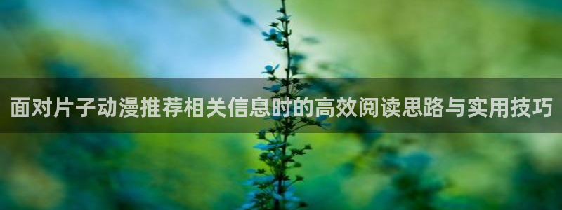 当香蕉成熟时:面对片子动漫推荐相关信息时的高效阅读思路与实用技巧配图